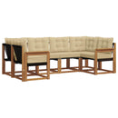 Udendørs sofagruppe med pude 6 pcs Naturlig og Beige