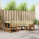 Udendørs sofagruppe med pude 6 pcs Naturlig og Beige