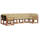 Udendørs sofagruppe med pude 7 pcs Naturlig og Beige