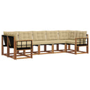 Udendørs sofagruppe med pude 7 pcs Naturlig og Beige