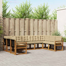 Udendørs sofagruppe med pude 9 pcs Naturlig og Beige