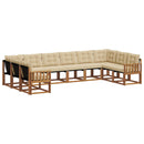 Udendørs sofagruppe med pude 10 pcs Naturlig og Beige