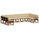 Udendørs sofagruppe med pude 10 pcs Naturlig og Beige