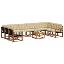 Udendørs sofagruppe med pude 11 pcs Naturlig og Beige