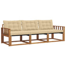 Udendørs sofagruppe med pude 3 pcs Naturlig og Beige