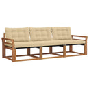 Udendørs sofagruppe med pude 3 pcs Naturlig og Beige