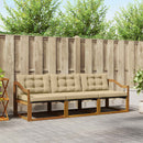 Udendørs sofagruppe med pude 3 pcs Naturlig og Beige