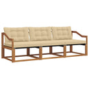 Udendørs sofagruppe med pude 3 pcs Naturlig og Beige