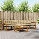 Udendørs sofagruppe med pude 5 pcs Naturlig og Beige