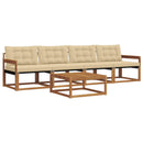 Udendørs sofagruppe med pude 5 pcs Naturlig og Beige