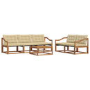 Udendørs sofagruppe med pude 6 pcs Naturlig og Beige