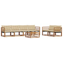 Udendørs sofagruppe med pude 7 pcs Naturlig og Beige