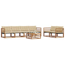 Udendørs sofagruppe med pude 7 pcs Naturlig og Beige