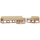 Udendørs sofagruppe med pude 7 pcs Naturlig og Beige