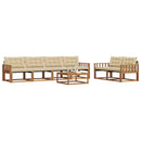 Udendørs sofagruppe med pude 7 pcs Naturlig og Beige
