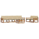 Udendørs sofagruppe med pude 7 pcs Naturlig og Beige