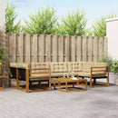 Udendørs sofagruppe med pude 7 pcs Naturlig og Beige