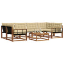 Udendørs sofagruppe med pude 7 pcs Naturlig og Beige