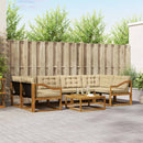 Udendørs sofagruppe med pude 7 pcs Naturlig og Beige