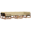 Udendørs sofagruppe med pude 8 pcs Naturlig og Beige