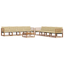 Udendørs sofagruppe med pude 9 pcs Naturlig og Beige