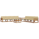 Udendørs sofagruppe med pude 9 pcs Naturlig og Beige