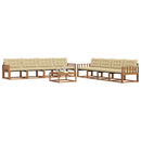Udendørs sofagruppe med pude 9 pcs Naturlig og Beige