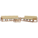 Udendørs sofagruppe med pude 9 pcs Naturlig og Beige