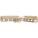 Udendørs sofagruppe med pude 9 pcs Naturlig og Beige