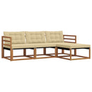 Udendørs sofagruppe med pude 4 pcs Naturlig og Beige