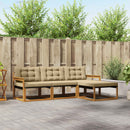 Udendørs sofagruppe med pude 4 pcs Naturlig og Beige