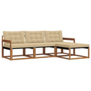 Udendørs sofagruppe med pude 4 pcs Naturlig og Beige