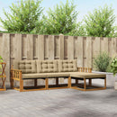 Udendørs sofagruppe med pude 4 pcs Naturlig og Beige
