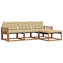 Udendørs sofagruppe med pude 4 pcs Naturlig og Beige