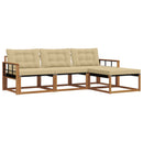 Udendørs sofagruppe med pude 4 pcs Naturlig og Beige