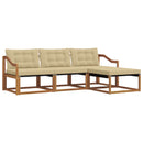 Udendørs sofagruppe med pude 4 pcs Naturlig og Beige