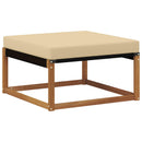 Udendørs sofagruppe med pude 4 pcs Naturlig og Beige