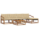 Udendørs sofagruppe med pude 6 pcs Naturlig og Beige