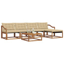 Udendørs sofagruppe med pude 6 pcs Naturlig og Beige
