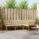 Udendørs sofagruppe med pude 4 pcs Naturlig og Beige