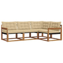 Udendørs sofagruppe med pude 4 pcs Naturlig og Beige