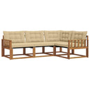 Udendørs sofagruppe med pude 4 pcs Naturlig og Beige
