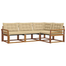 Udendørs sofagruppe med pude 4 pcs Naturlig og Beige