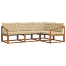 Udendørs sofagruppe med pude 4 pcs Naturlig og Beige
