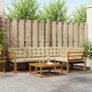 Udendørs sofagruppe med pude 5 pcs Naturlig og Beige