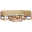Udendørs sofagruppe med pude 5 pcs Naturlig og Beige