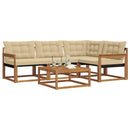 Udendørs sofagruppe med pude 5 pcs Naturlig og Beige