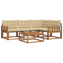 Udendørs sofagruppe med pude 5 pcs Naturlig og Beige