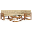 Udendørs sofagruppe med pude 5 pcs Naturlig og Beige