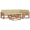 Udendørs sofagruppe med pude 5 pcs Naturlig og Beige